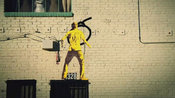 搞笑视频墙壁上的血战大街上出现黄绿巨人