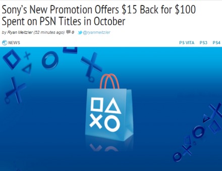 索尼PSN美服10月促销活动开启 满100美元返