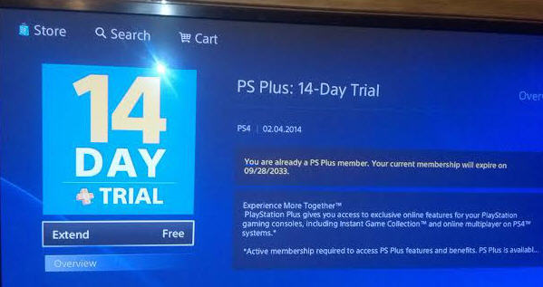 索尼PS4美服PSN+会员试用 玩家发现漏洞可免