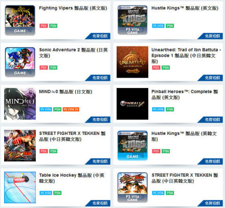 索尼PSN+港服会员2014年9月免费游戏公布