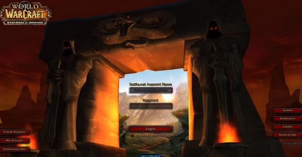 《魔兽世界》6.0版登陆界面和角色选择界面一