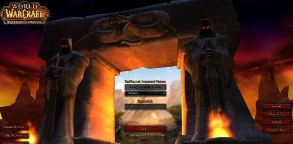 《魔兽世界》6.0版登陆界面和角色选择界面一