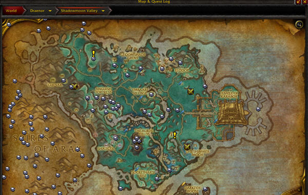 魔兽世界6.0德拉诺大陆各区域藏宝图分布