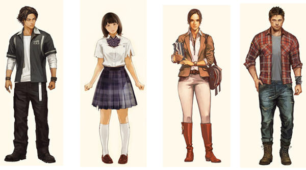 从左到右的身份分别是:日本大学生,日本高中生,日美混血导游,前海军现